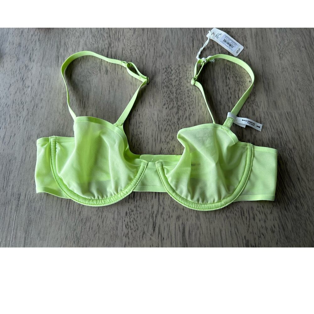 Aerie Smoothez Balconette Lime Green Mesh Bra - 34B